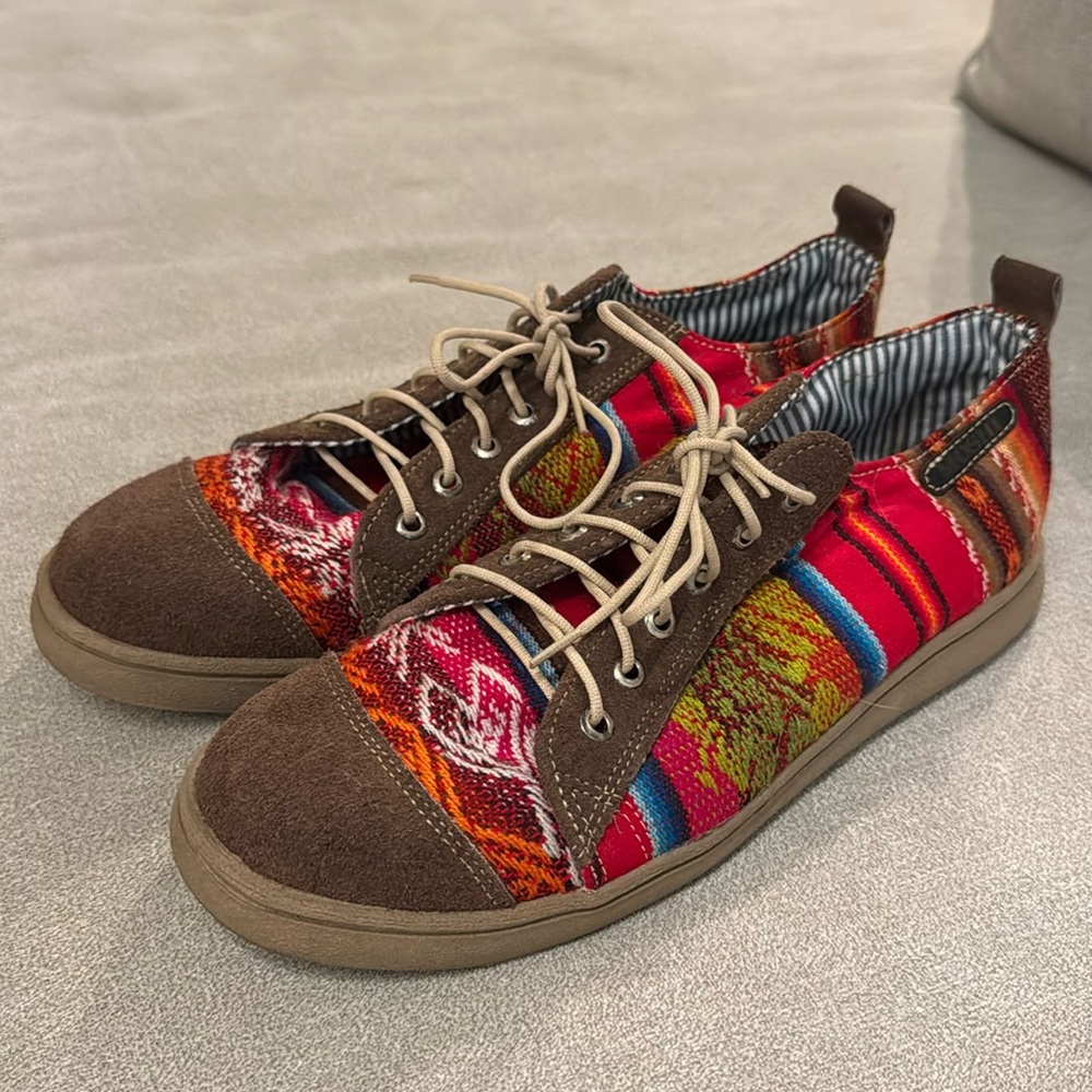 Custom fabric sneakers from the Galapagos Islands. Worn only twice - size 9.5